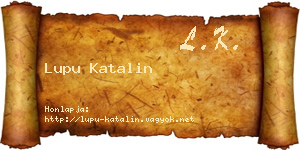 Lupu Katalin névjegykártya